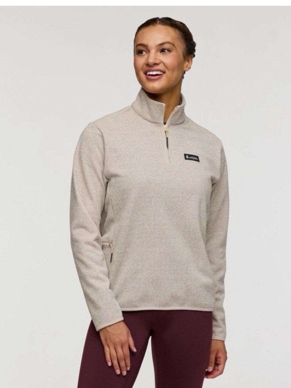 Cotopaxi Envo Fleece Quarter-Zip Pullover - Women's Heather Beige Medium Outdoor